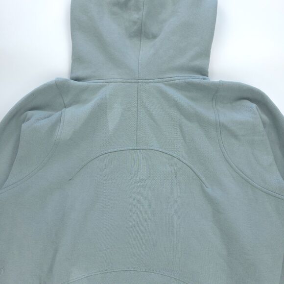 LULULEMON Loungeful Cropped Hoodie Silver Blue Fleece Sweatshirt Athleisure Yoga - Picture 8 of 9